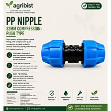 AGRIBIST | PP NIPPLE 32MM COMPRESSION-PUSH TYPE