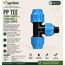 AGRIBIST | PP TEE 32MM COMPR.x32MM MALEx32MM COMPR.