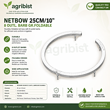 AGRIBIST | NETBOW 25CM/10" 8 OUTLETS BARB GRAY