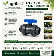 AGRIBIST| PP BALL VALVE 1 UNION 1" (32MM) FFT-IND