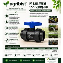  AGRIBIST |PP BALL VALVE 1.5" (50MM)-IND