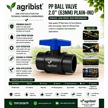 AGRIBIST|PP BALL VALVE 2.0"(63MM) PLAIN-IND