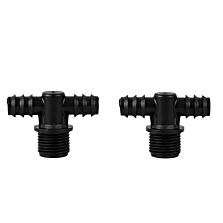  AGRIBIST | Drip Fittings And Accessories - Threaded Fittings - Threaded - Lite - Riser Tee - 0.5 inch (M-TH) x 16mm (Barb) - PP (Pack of 100)