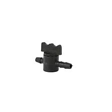 AGRIBIST Drip Fittings and Accessories - Micro Fittings - Lite - 4 mm - Barbed Micro Tap - Valve or Cock - PP - Black 