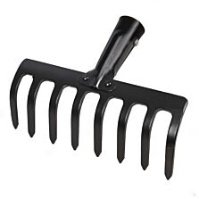 AGRIBIST | FGR-08 Garden Rake 8-Teeth Metal Head for Loosening Soil Gathering Leaf Leveling Land Agriculture Farming Gardening Tool (Pack of 1, Without Handle)