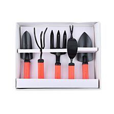 AGRIBIST | FGTB-95/5 5pc Gardening Tool Kit with Small & Big Trowel Weeder Hand Cultivator and Weeding Fork Garden Set for Home Gardener Beginners (Multicolor, Pack of 5)