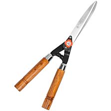 AGRIBIST  FHS-999W Hedge Shear with Wooden Handles Heavy Duty Gardening Shear Clippers for Trimming Borders Boxwood and Tall Bushes