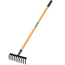 AGRIBIST | FRWH-10 Garden Rake with 10 Teeth and Steel Handle Heavy Duty Cultivator Rakes for Loosening Soil Gathering Leaf Leveling Lawn Farming Land Management (Pack of 1)
