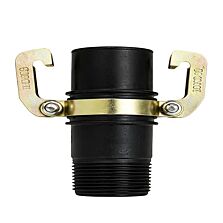 AGRIBIST | HDPE Sprinkler Pipe Fittings - Dual Clamp - 2 Inch - OUT THREAD X COUPLER (PACK OF 2)