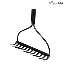 FBR-0120 Garden Bow Rake with 12 Teeth Metal Head & Wooden Handle Heavy Duty Gardening Tool for Loosening Soil Gathering Leaf Leveling & Farming Land and Agriculture (Black) (Pack of 50)