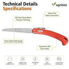 FPS-18 Foldable Hand Pruning Saw Heavy Duty with Carbon Steel Blade Handsaw for Branches Trees Wood Cutting Camping Gardening Work Tree Trimming (Pack of 25)