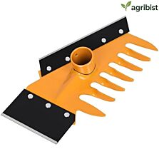 FALCON FGR-3-1 Garden Rake Hoe Spade Multipurpose Metal Head Cultivator Tool with Dual Blades for Loosening Soil Leveling Farming Land Farming Gardening Tool, Without Handle (Pack of 50)