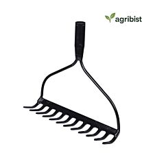  FBR-0110 Garden Bow Rake with 12 Teeth Metal Head Heavy Duty Multipurpose Gardening Tool for Loosening Soil Gathering Leaf Leveling & Farming Land and Agriculture (Black) (Pack of 50)